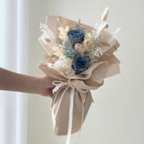 Preserve Flower In GreyBlue Bouquet
