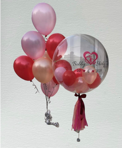 Pink Metalic Bubble Balloon Bouquet